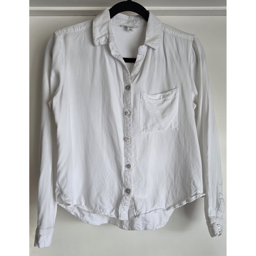 Beachlunchlounge Collection Blouse Size S White Viscose Long Sleeve Women